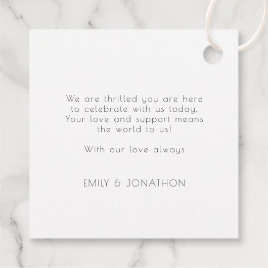 Zeitgenössisches Foto Hochzeit Vielen Dank Geschenkanhänger (Rückseite)