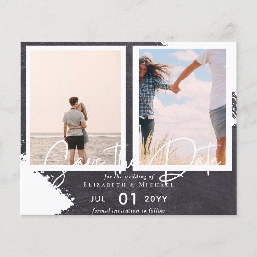 Zeitgenössisches Foto Rette Daten-Verlobung Flyer (Vorne)