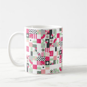 Zeitgenössisches geometrisches Mosaikmuster mit na Kaffeetasse