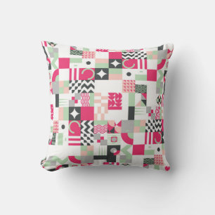 Zeitgenössisches geometrisches Mosaikmuster mit na Kissen