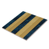 Zeitgenössisches gestreiftes Royal Blue, Gold, But Fliese (Seite)