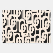 Zeitgenössisches Glam Loop-Muster in Schwarz und C Geschenkpapier Set (Vorderseite 3)