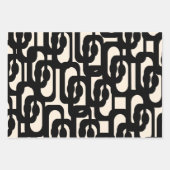 Zeitgenössisches Glam Loop-Muster in Schwarz und C Geschenkpapier Set (Vorderseite 2)