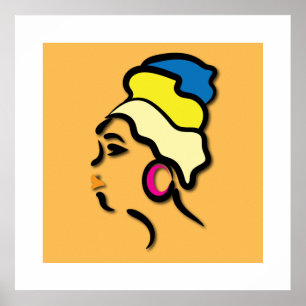 Zeitgenössisches gläsernes minimales afrikanisches poster