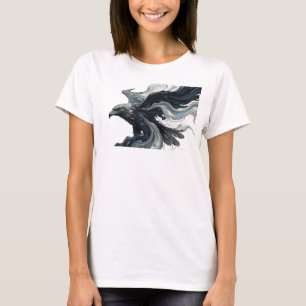 Zeitgenössisches Gold Abstracter Adler Originaldes T-Shirt
