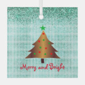 Zeitgenössisches Gold Grün und Roter Weihnachtsbau Ornament Aus Glas (Vorderseite)