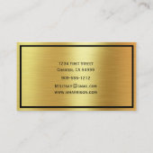 Zeitgenössisches Gold-Metallic - Schwarzes Schreib Visitenkarte (Rückseite)