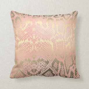 Zeitgenössisches Goldrosa-weiße Kissen