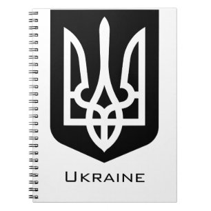 Zeitgenössisches Grafik-Emblem der Ukraine Tryzub Notizblock