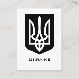 Zeitgenössisches Grafik-Emblem Tryzub der Ukraine Begleitkarte