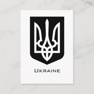Zeitgenössisches Grafik-Emblem Tryzub der Ukraine Begleitkarte