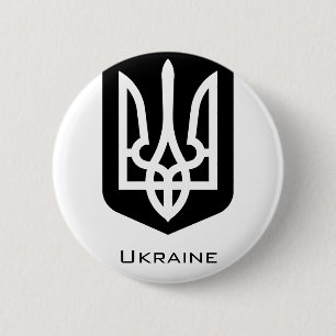 Zeitgenössisches Grafik-Emblem Tryzub der Ukraine Button