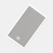 Zeitgenössisches Grau-Weiß-Monogramm Serviette (Ecke)