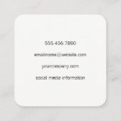 Zeitgenössisches Grau Zickzack Quadratische Visitenkarte (Rückseite)