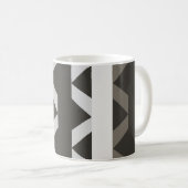 Zeitgenössisches graues Triangle-Muster Kaffeetasse (VorderseiteRechts)