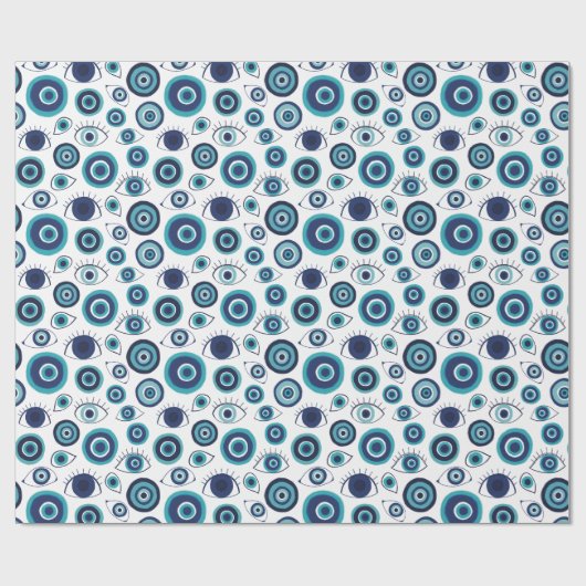 Zeitgenössisches griechisches Eye-Muster-Papier Geschenkpapier (Flach)