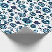 Zeitgenössisches griechisches Eye-Muster-Papier Geschenkpapier (Ecke)