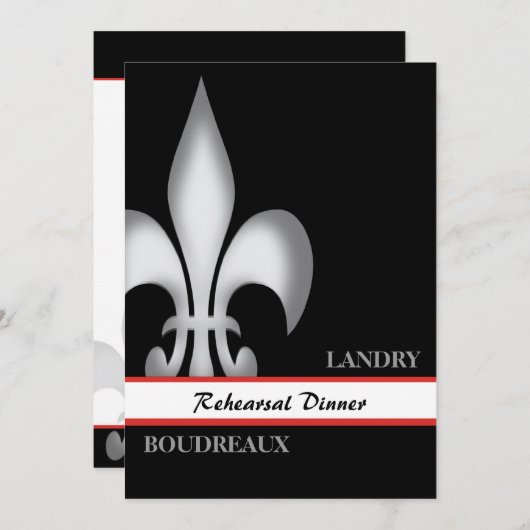 Zeitgenössisches großes Lilien-Proben-Abendessen Einladung (Vorne/Hinten)