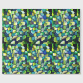 Zeitgenössisches Grünes Muster Geschenkpapier (Flach)