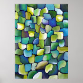 Zeitgenössisches Grünes Muster Poster (Vorne)