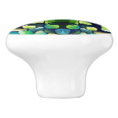 Zeitgenössisches grünes Muster spielerische Fliese Keramikknauf (Seitenansicht)