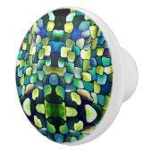 Zeitgenössisches grünes Muster spielerische Fliese Keramikknauf (Rechts)