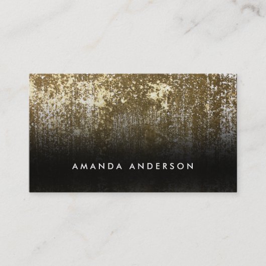 Zeitgenössisches Grunge White und Gold Visitenkarte (Vorderseite)