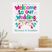 Zeitgenössisches Hochzeitplakat Poster (Küche)