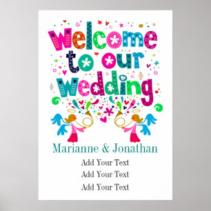 Zeitgenössisches Hochzeits-Plakat Poster