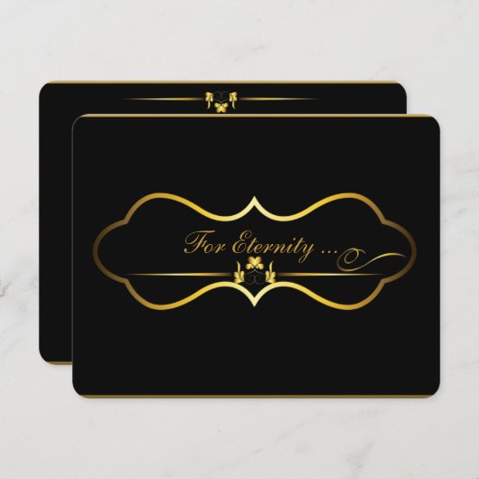 zeitgenössisches Hochzeitsdesign in Schwarz und Go Einladung (Vorne/Hinten)