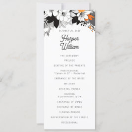 Zeitgenössisches Hochzeitsprogramm für Blumen Einladung