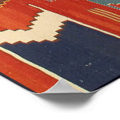Zeitgenössisches Kilim Pattern Orange Blue Green Poster (Ecke)