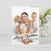 Zeitgenössisches kursives fröhliches Weihnachtsfes Feiertagskarte (Stehend Vorderseite)