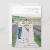 Zeitgenössisches Lavendel-Foto Hochzeit Sichern Si Save The Date (Rückseite)