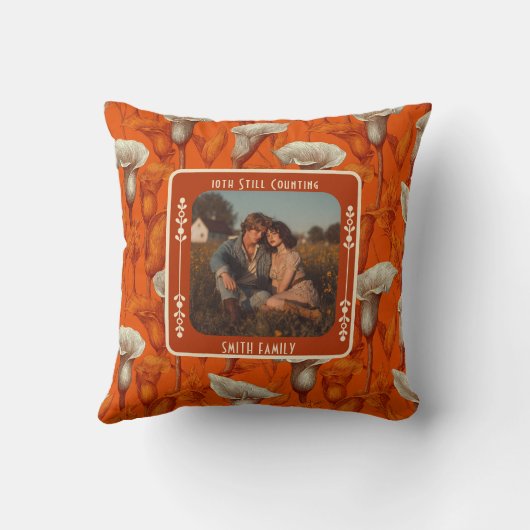 Zeitgenössisches Lovebird 5. Jubiläum-Kissen Kissen (Rückseite)