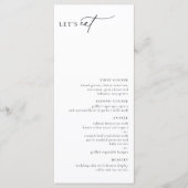 Zeitgenössisches Minimalistisches Menü Menükarte (Vorderseite)