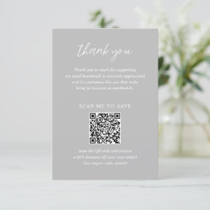 Zeitgenössisches Minimalistisches Schiefergrauen M Dankeskarte