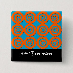 Zeitgenössisches modernes Design Orange Blaue Krei Button