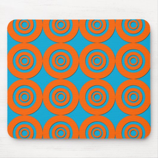 Zeitgenössisches modernes Design Orange Blaue Krei Mousepad (Vorne)