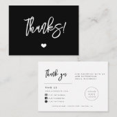 Zeitgenössisches modernes Schwarz Vielen Dank Pack Visitenkarte (Vorne/Hinten)