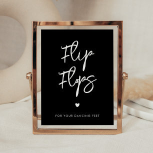 Zeitgenössisches modernes schwarzes Flip Flops-Hoc Poster