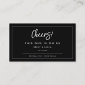 Zeitgenössisches modernes Schwarzes Hochzeitsticke Visitenkarte (Vorderseite)