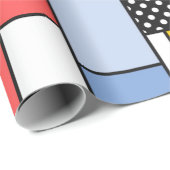Zeitgenössisches Mondrian Art Packpapier (Rolleneckpunkt)