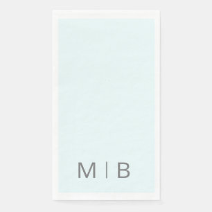 Zeitgenössisches Monogramm Eisblau Grau Text Serviette