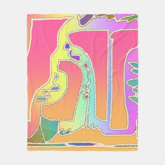 Zeitgenössisches Mosaik Fleecedecke (Vorderseite)