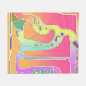 Zeitgenössisches Mosaik Fleecedecke (Vorderseite (Horizontal))