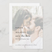 Zeitgenössisches Mute-Foto-Hochzeit speichert das Save The Date (Vorne/Hinten)