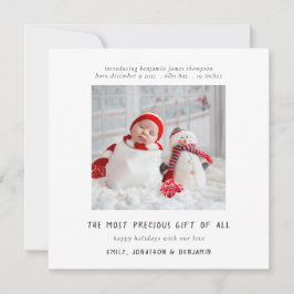 Zeitgenössisches Neugeborenes Foto Weihnachtskarte