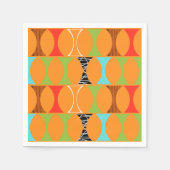 Zeitgenössisches Orangefarbenes Musterpapier Napki Serviette (Vorderseite)