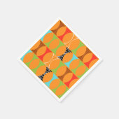 Zeitgenössisches Orangefarbenes Musterpapier Napki Serviette (Ecke)